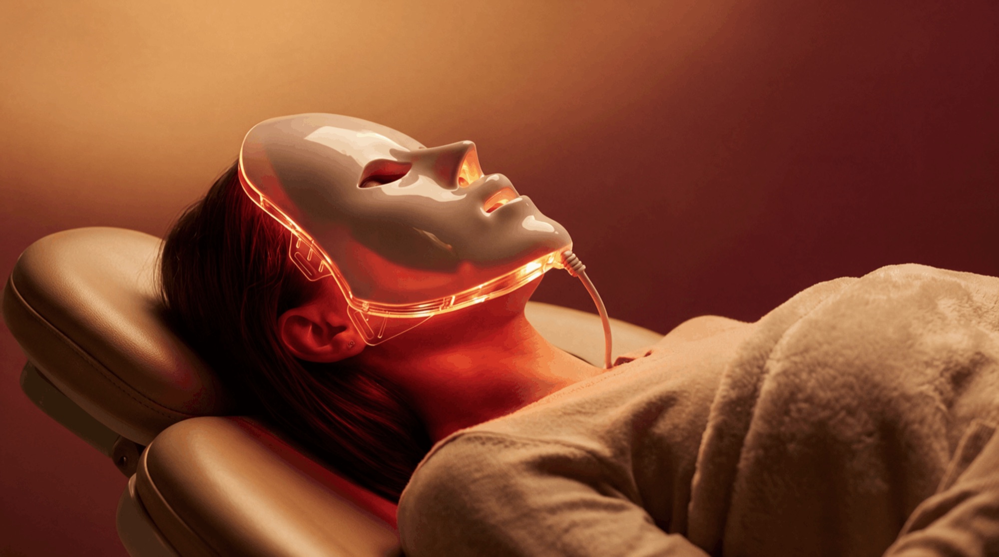 Rotlichttherapie mit LED-Maske in der Zahnarztpraxis in Zürich